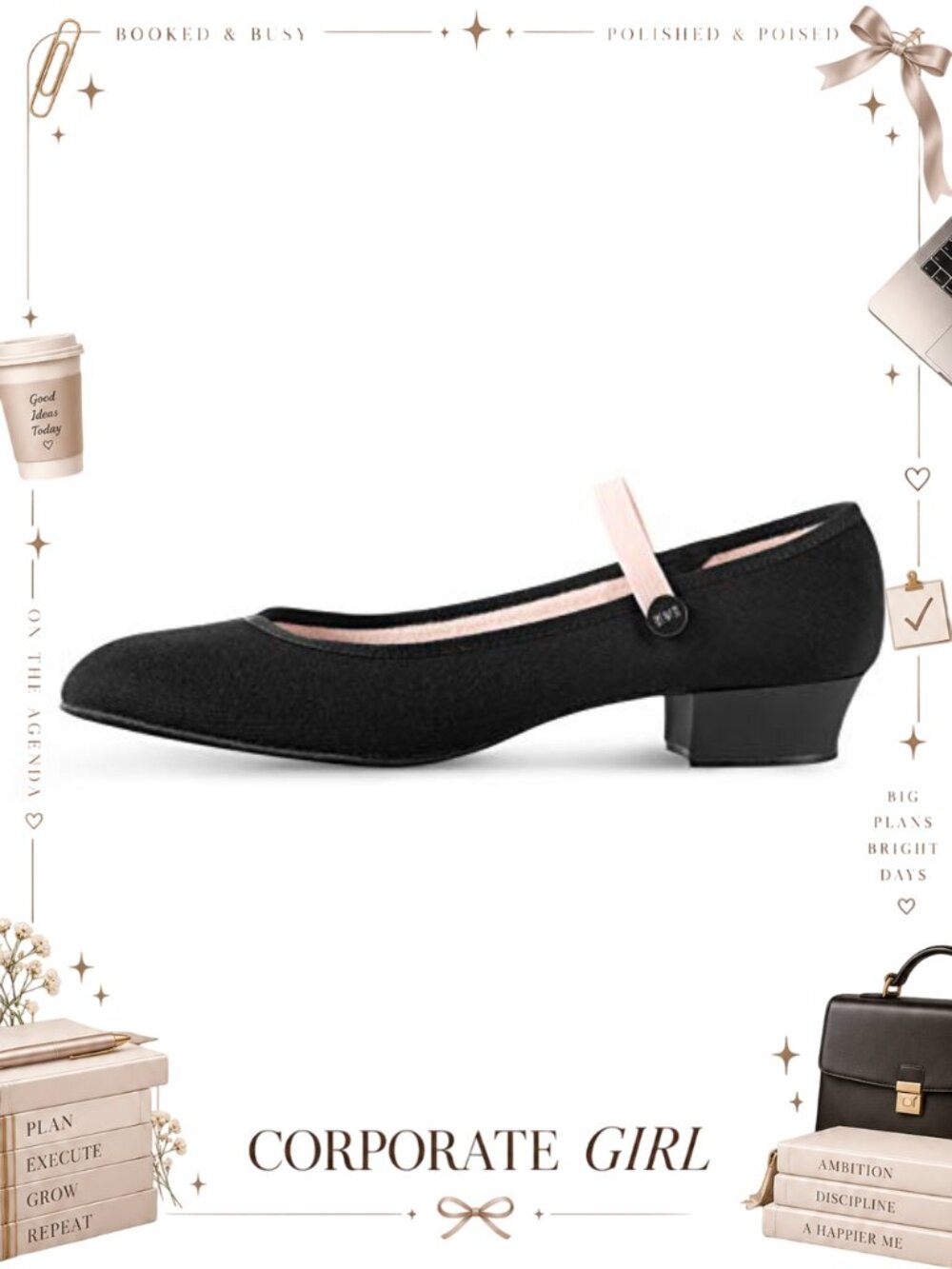 Accent Dance Shoe Wide Low Heel Canvas Suede Sole Dri-Tex Slip-On